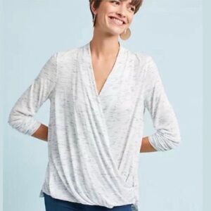 NWT Anthropologie Akemi + Kin Faux Wrap Space Dye Top Size XS